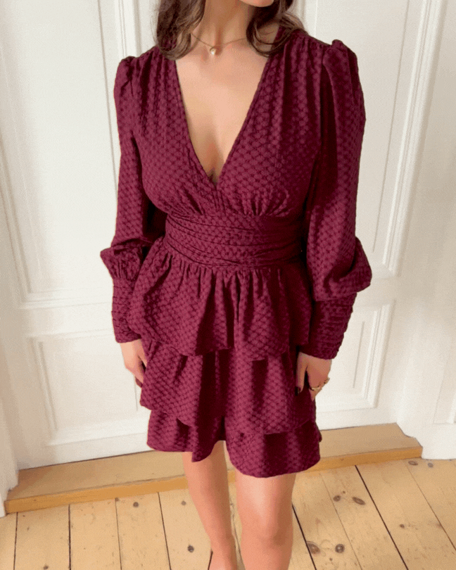 PCMONIKA Short Dress - Tawny Port